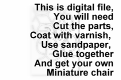 Miniature shield chair with 3 legs digital vector file, doll Product Image 2