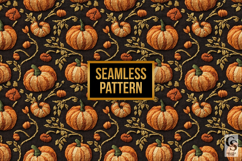 Autumn Pumpkin Digital Paper Pattern Product Image 2