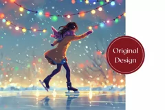 Christmas Tumbler Wrap Design, Figure Skating Tumbler Product Image 2