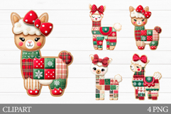 Patchwork Lama Clipart. Patchwork Christmas Clipart Product Image 1