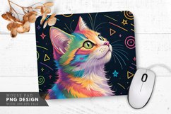 Rainbow Cat Abstract Mouse Pad PNG Design Product Image 1