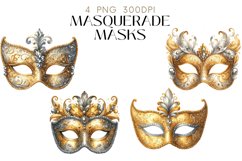 Masquerade Mask Clipart Watercolor PNG Product Image 1