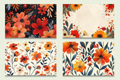 Fall Blooming Flowers Cutting Boards sublimation Design Product Image 2