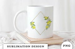 Watercolor Lemons Gold Frame png Product Image 2
