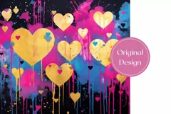 Colorful Tumbler Wrap Design, Valentine's Day Sublimation Product Image 2