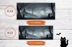 Spooky Halloween Mug Design, Halloween Cemetery Mug Print Product Image 2