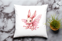 Pink Fairy Bunny Watercolor Clipart Sublimation PNG Product Image 2