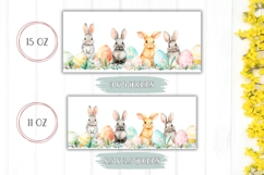 Watercolor Animals Mug, Cartoon Easter Bunnies Mug Template Product Image 2