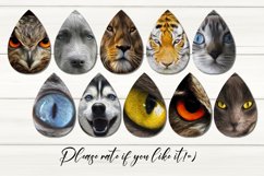 Oil paint Animal eyes Teardrop earring | Sublimation bundle Product Image 2