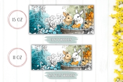 Floral Easter Basket Mug, Easter Bunnies Mug Sublimation Product Image 2
