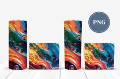 Fluid Art Tumbler Sublimation, Neon Tumbler Wrap Design Product Image 2