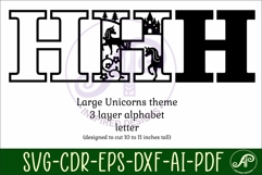 Unicorns Large H wall Letter 3 layer sign Product Image 2