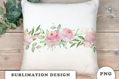 Watercolor Flowers Seamless Border png Product Image 2
