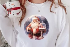 Santa Claus In Snow Globe Clipart Sublimation, Christmas SVG Product Image 2