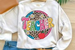 Teacher Leopard Print Daisy SVG PNG Product Image 6