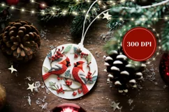 3D Christmas Ornament, Christmas Cardinals Ornament PNG Product Image 2