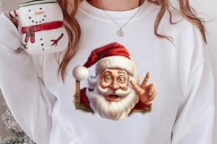 Christmas Santa Claus Peeking Clipart PNG Product Image 2