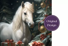 Christmas Horse Tumbler Wrap, Christmas Tree Tumbler Design Product Image 2