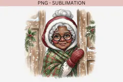 Christmas peeking character png design for T-shirts Product Image 2