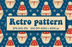Retro Christmas pattern with Santa Claus Product Image 1