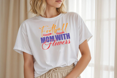 Football MOM with Flowers PNG T-Shirt Design Product Image 3