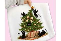 Christmas tree PNG, Meowy Christmas PNG, Bow Christmas tree Product Image 1