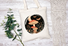 Mushrooms Illustration, Cartoon Night Forest PNG Product Image 2