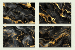 Black &amp; Gold Alcohol Ink Cutting Boards sublimation Design Product Image 2