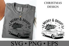 Merry & Bright Svg | Christmas svg | Shirt Svg Product Image 1