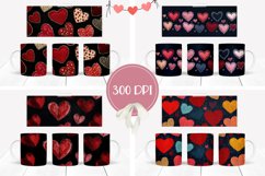 Knitted Love Hearts Mug Wraps, Valentine Mug Template Product Image 2