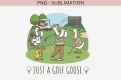 Golf Goose Clipart PNG | Funny Goose Golf Sublimation Design Product Image 2