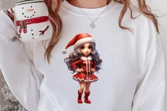 Christmas Cute Girl Sublimation Clipart, Christmas Cute Product Image 2