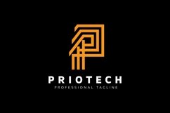 Priotech P Letter Logo Template Product Image 2
