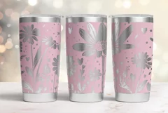 20oz Tumbler laser svg wrap| Daisy and Wildflowers pattern Product Image 3