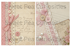 Shabby Chic, Pink, Paper, Floral, Papers, Junk Journal Product Image 2