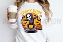 Spooky Skater Skeleton Cowboy Sublimation PNG Design Product Image 2