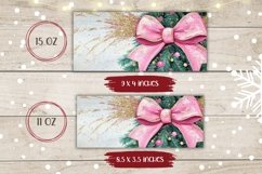 Watercolor Christmas Mug Design, Pink Christmas Ribbon Mug Product Image 2