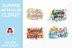 Summer Quotes Watercolor Cliparts Product Image 1