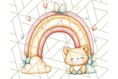 Pastel Plushie Rainbow Clipart PNG, Nursery Baby Animals Png Product Image 2