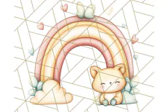 Pastel Plushie Rainbow Clipart PNG, Nursery Baby Animals Png Product Image 2