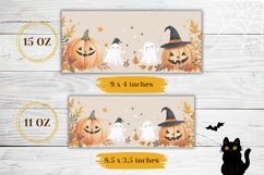 Halloween Pumpkins Mug Wrap, Kawaii Ghost Mug Design Product Image 2