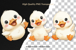 15 Bundle Watercolor Baby Duck Cute Animal Farm Yellow Duck Product Image 2
