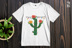 Floral Cactus with String Lights Clipart Sublimation PNG Product Image 2