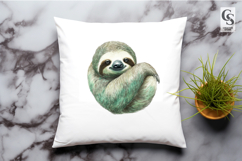 Watercolor Sloth Illustration Clipart Sublimation PNG Product Image 3