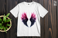 Black and Pink Ombre Angel Wings Clipart Sublimation Png Product Image 2