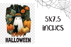 Happy Halloween Ghost Towel, Halloween Black Cat Towel Product Image 2