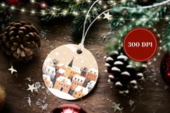 Christmas Village Ornament, Winter Village Ornament PNG Product Image 2