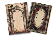 Gothic Floral Junk Journal Pages Product Image 2