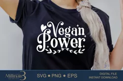 Vegan Power SVG PNG Sublimation|Vegan Power SVG |Veganism Product Image 2