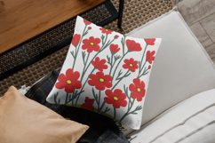 Red Wildflower Garden Embroidery Design Product Image 2